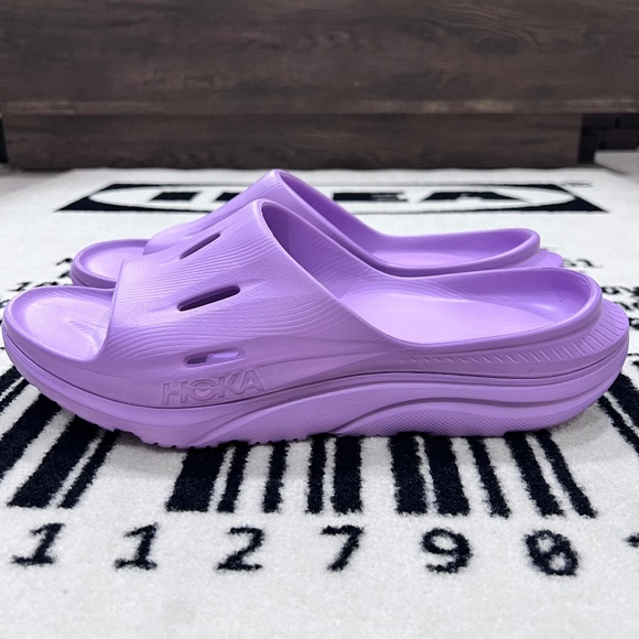 Hoka Ora Recovery Pool Slide 3 Sandal - Violet Bloom Colorway. main image 5